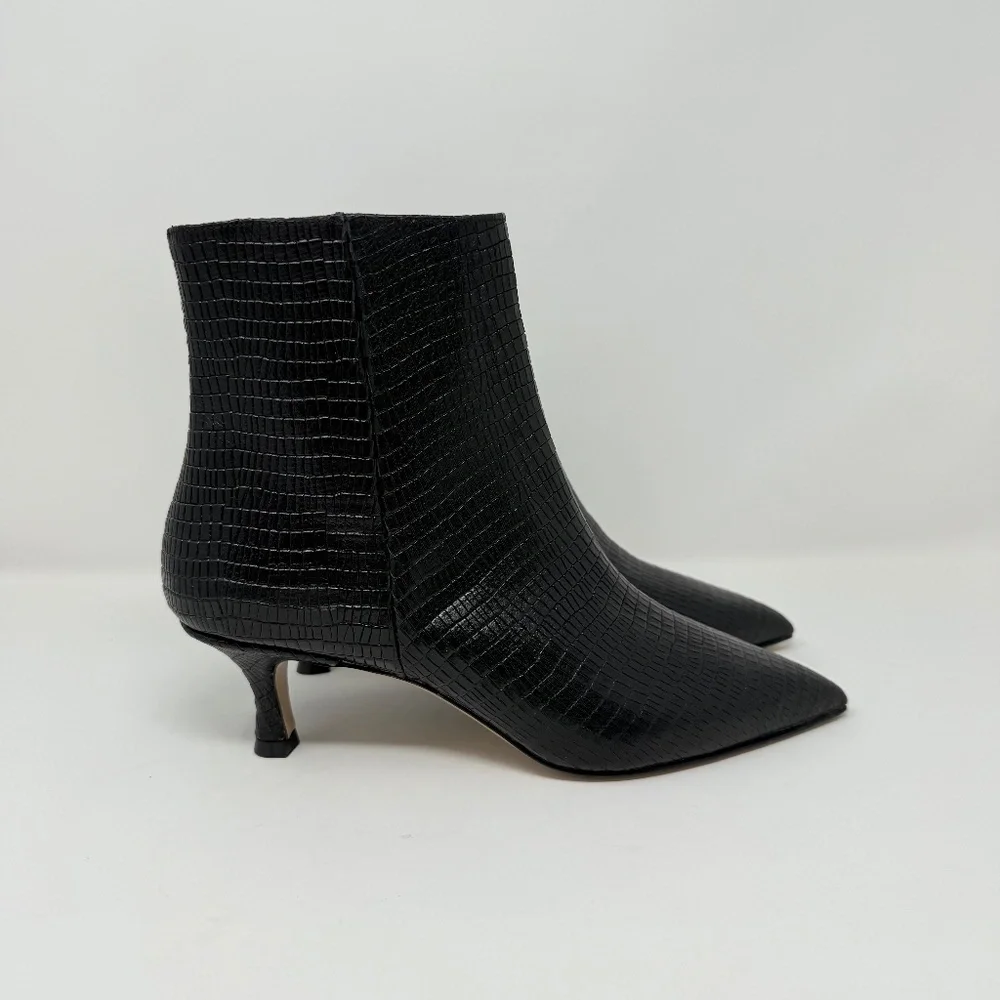 New Bruno Magli Nerina Bootie Black Snake Sz 7.5 - Picture 3 of 13